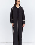 Structured Abaya in Black and White