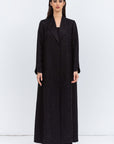 Luxury Floral Jacquard Abaya in Black