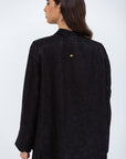 Luxury Floral Jacquard Abaya in Black