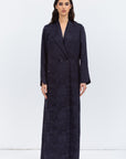 Blue Jacquard Jacket Abaya