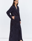 Blue Jacquard Jacket Abaya