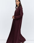 Layer Abaya in Burgundy Pattern