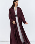 Layer Abaya in Burgundy Pattern
