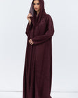 Layer Abaya in Burgundy Pattern