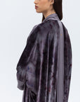 Purple Gray Velvet Pattern Abaya