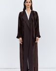 Faux Fur Abaya in Rich Brown
