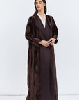 Faux Fur Abaya in Rich Brown