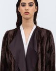 Faux Fur Abaya in Rich Brown