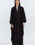 Flow Abaya in Black Pattern