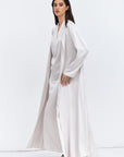 Layer Abaya in Off-White Satin