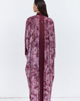 Pink Velvet Abaya with Satin Trims