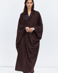 Butterfly Abaya in Brown Pattern