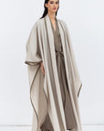 Flow Abaya in Stone with Satin Trims RTW