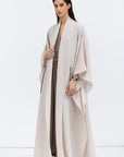 Flow Abaya in Ivory with Tie-String