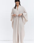 Flow Abaya in Ivory with Tie-String