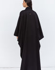 Flow Abaya in Black Stripe Satin