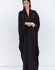 Flow Abaya in Black Stripe Satin