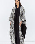 Reversible Shawl Abaya with Floral Pattern