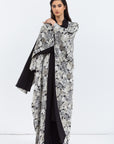 Reversible Shawl Abaya with Floral Pattern