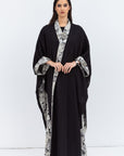 Reversible Shawl Abaya with Floral Pattern