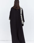 Reversible Shawl Abaya with Floral Pattern