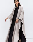 Reversible Shawl Abaya in Black Mauve