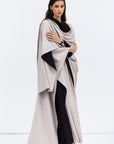 Reversible Shawl Abaya in Black Mauve