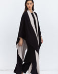 Reversible Shawl Abaya in Black Mauve