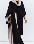 Reversible Shawl Abaya in Black Mauve