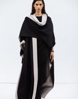 Reversible Shawl Abaya in Black Mauve