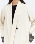 Ivory Lace Winter Abaya