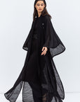Flow Abaya in Black Mesh