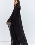 Flow Abaya in Black Mesh
