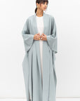 Flow Abaya in Tencel Twill with Piping Detailing in Blue RTW
