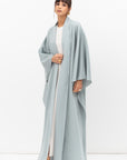 Flow Abaya in Tencel Twill with Piping Detailing in Blue RTW
