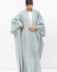 Flow Abaya in Tencel Twill with Piping Detailing in Blue RTW