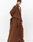Tuxedo Abaya with Sash in Brown