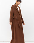 Tuxedo Abaya with Sash in Brown