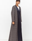 Winter Coat Abaya in Blue Pattern RTW