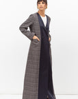 Winter Coat Abaya in Blue Pattern
