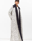 Winter Coat Lace Abaya in White