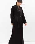 Tuxedo Abaya with Sash in Black RTW