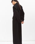 Tuxedo Abaya with Lace Belt in Black