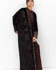 Velvet Butterfly Abaya in Printed Copper Black RTW