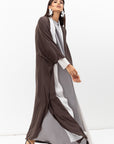 Double Flow Abaya in Matte Taupe