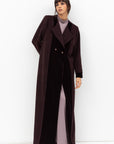 Winter Coat Abaya with Velvet Front in Brown