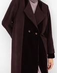 Winter Coat Abaya with Velvet Front in Brown