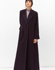 Tuxedo Abaya with Sash in Dark Purple RTW