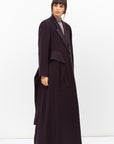 Tuxedo Abaya with Sash in Dark Purple RTW