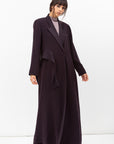 Tuxedo Abaya with Sash in Dark Purple RTW